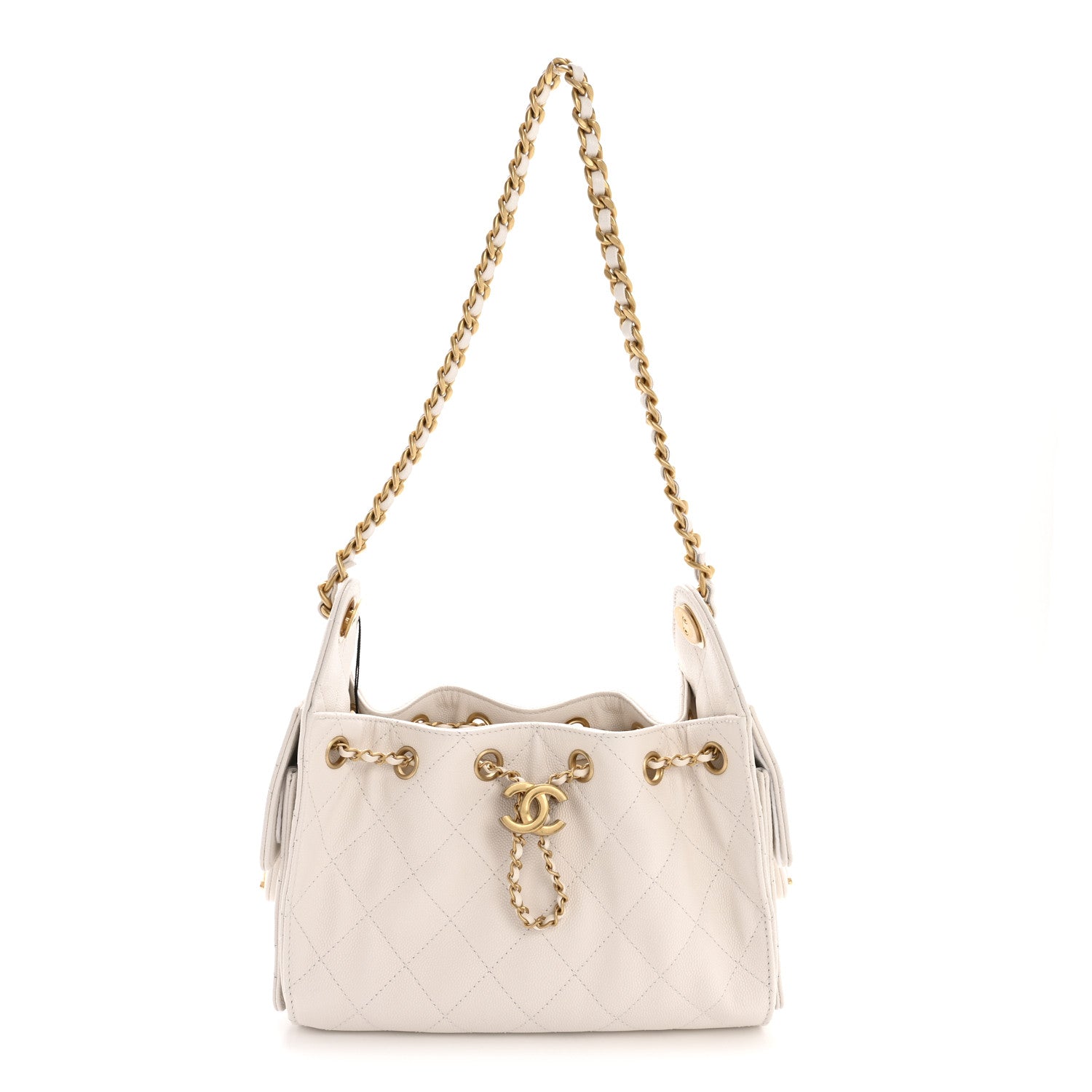 Caviar Quilted Mini Chanel 25 Handbag White
