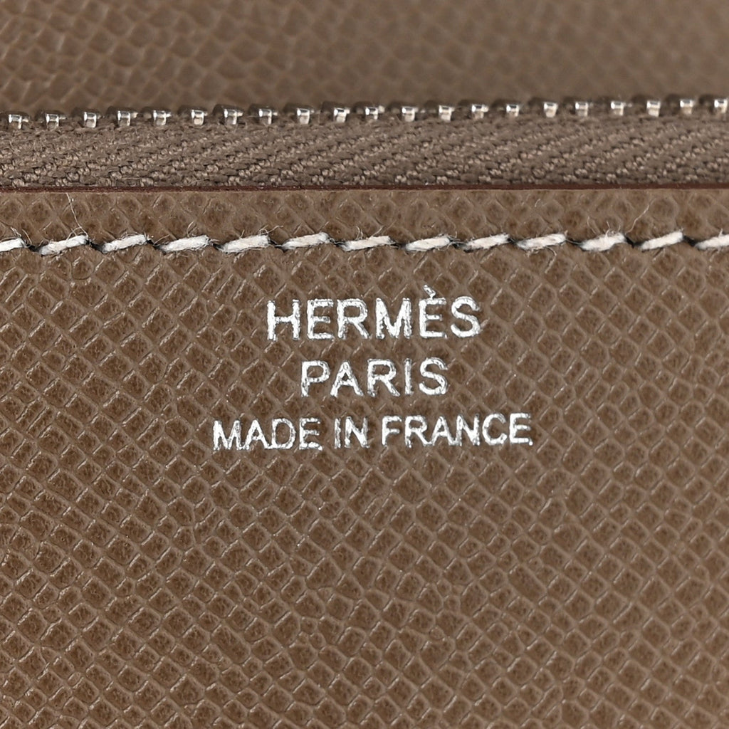Madame Calfskin Charniere Compact Wallet Etoupe