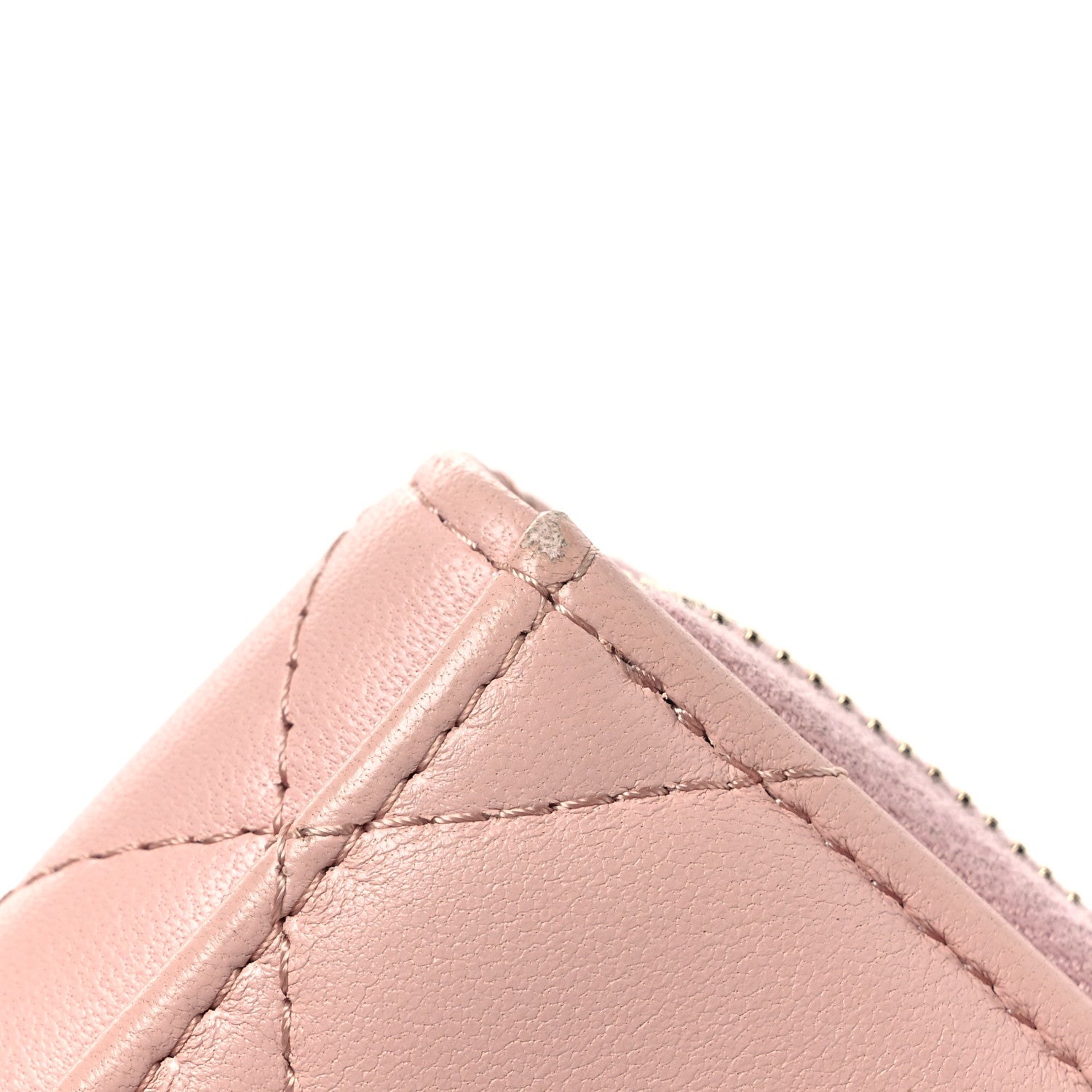 Lambskin Quilted Chanel 19 Vertical Zip  Holder Wallet Light Pink