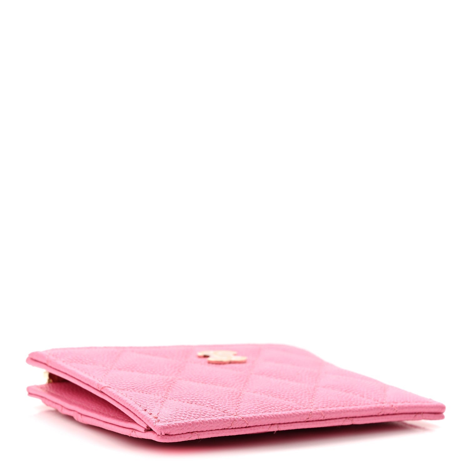 Caviar Quilted CC Zip  Holder Pink