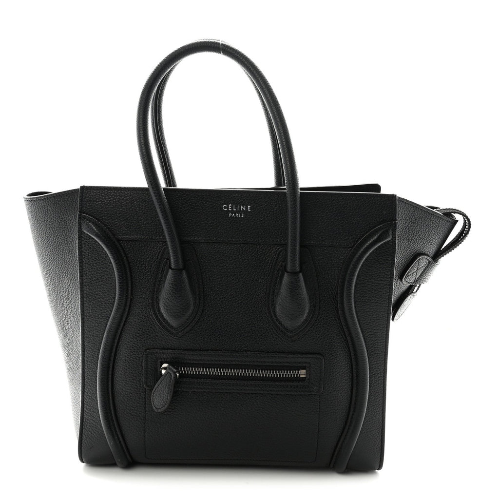 Drummed Calfskin Micro Luggage Black