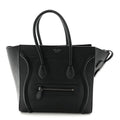 Drummed Calfskin Micro Luggage Black