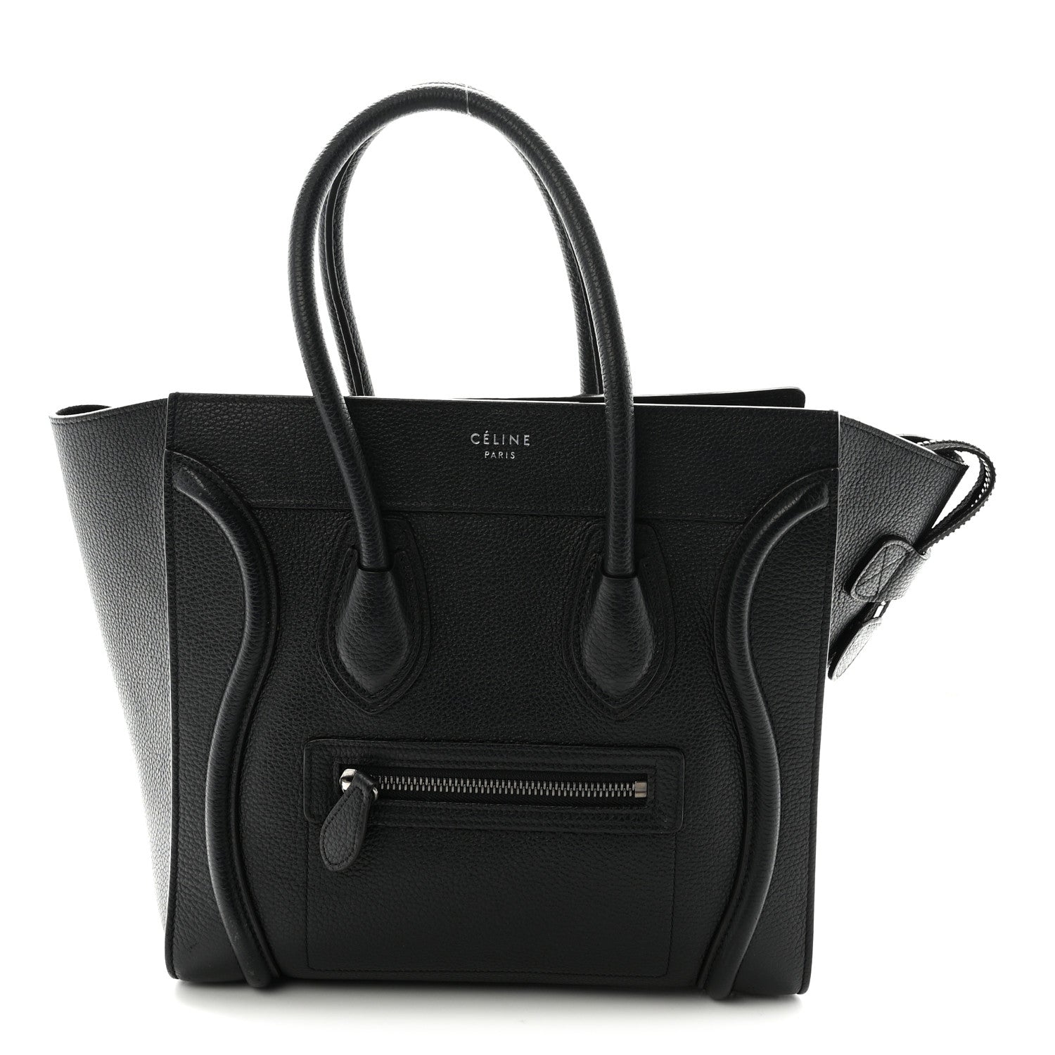 Drummed Calfskin Micro Luggage Black