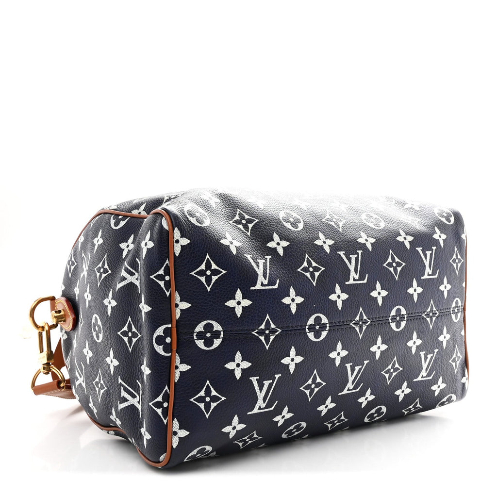 Calfskin Monogram Speedy P9 Bandouliere 30 Indigo
