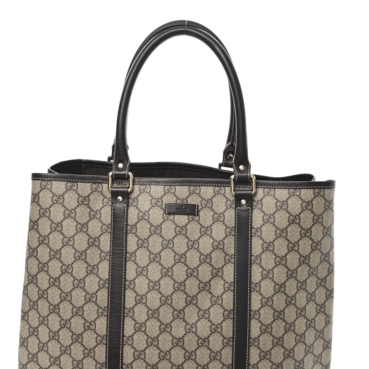 GG Plus Monogram Joy Vertical Tote Dark Brown