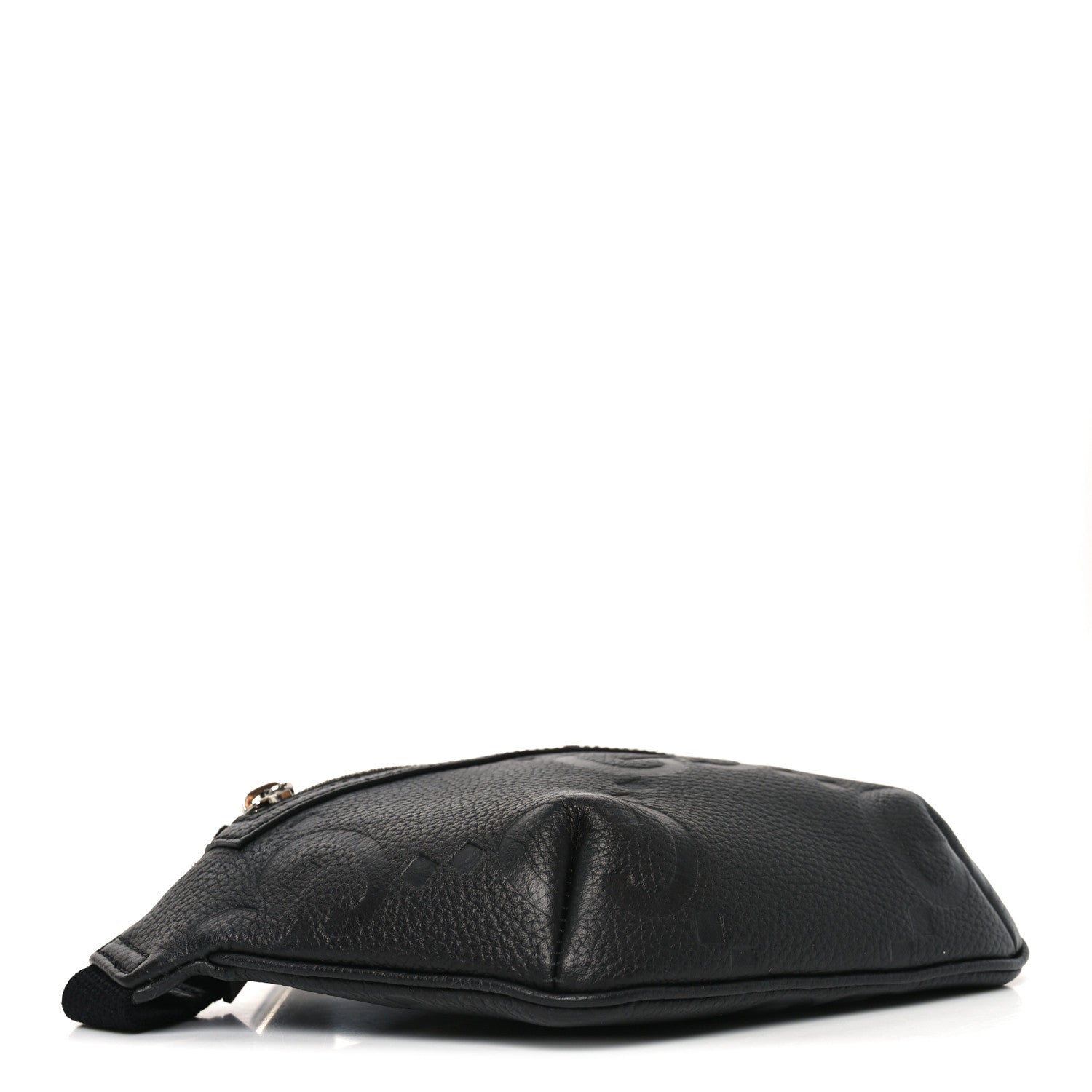 Piuma Calfskin Jumbo GG Embossed Small Belt Bag Black