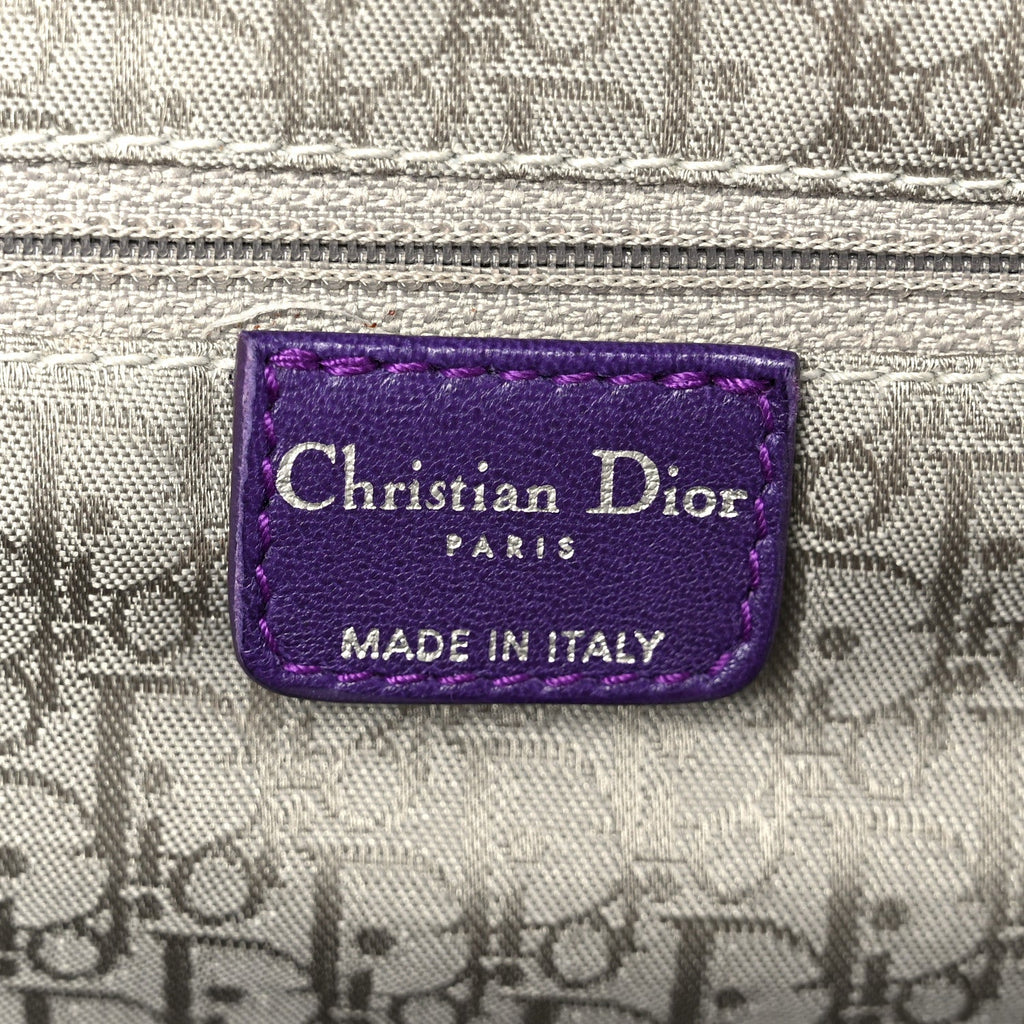 Lambskin Plisse Pleated Frame Satchel Violet Fonce