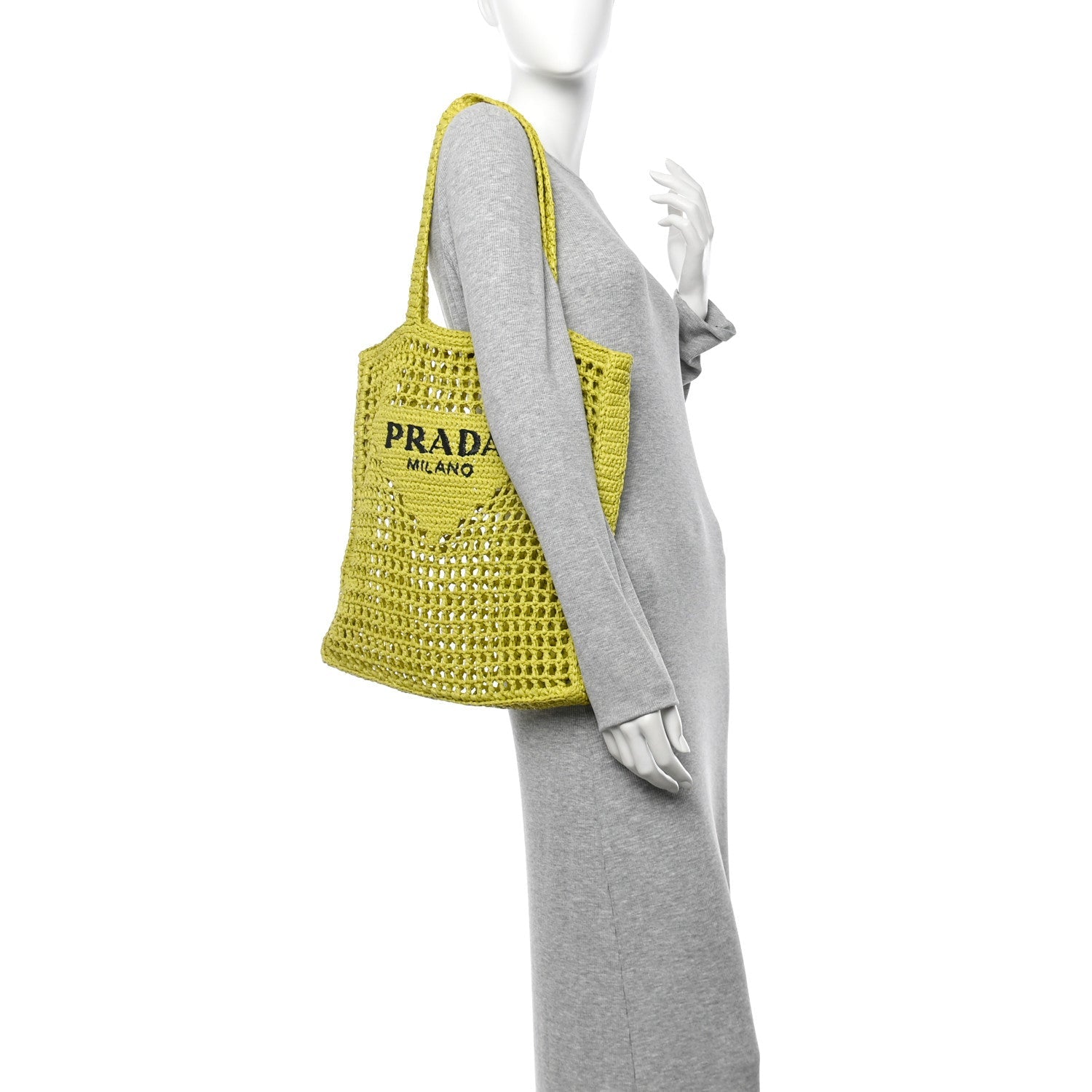 Yarn Raffia Effect Crochet Logo Embroidered Tote Bag Cedro
