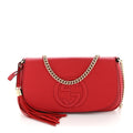 Pebbled Calfskin Medium Soho Flap Crossbody Tabasco Red