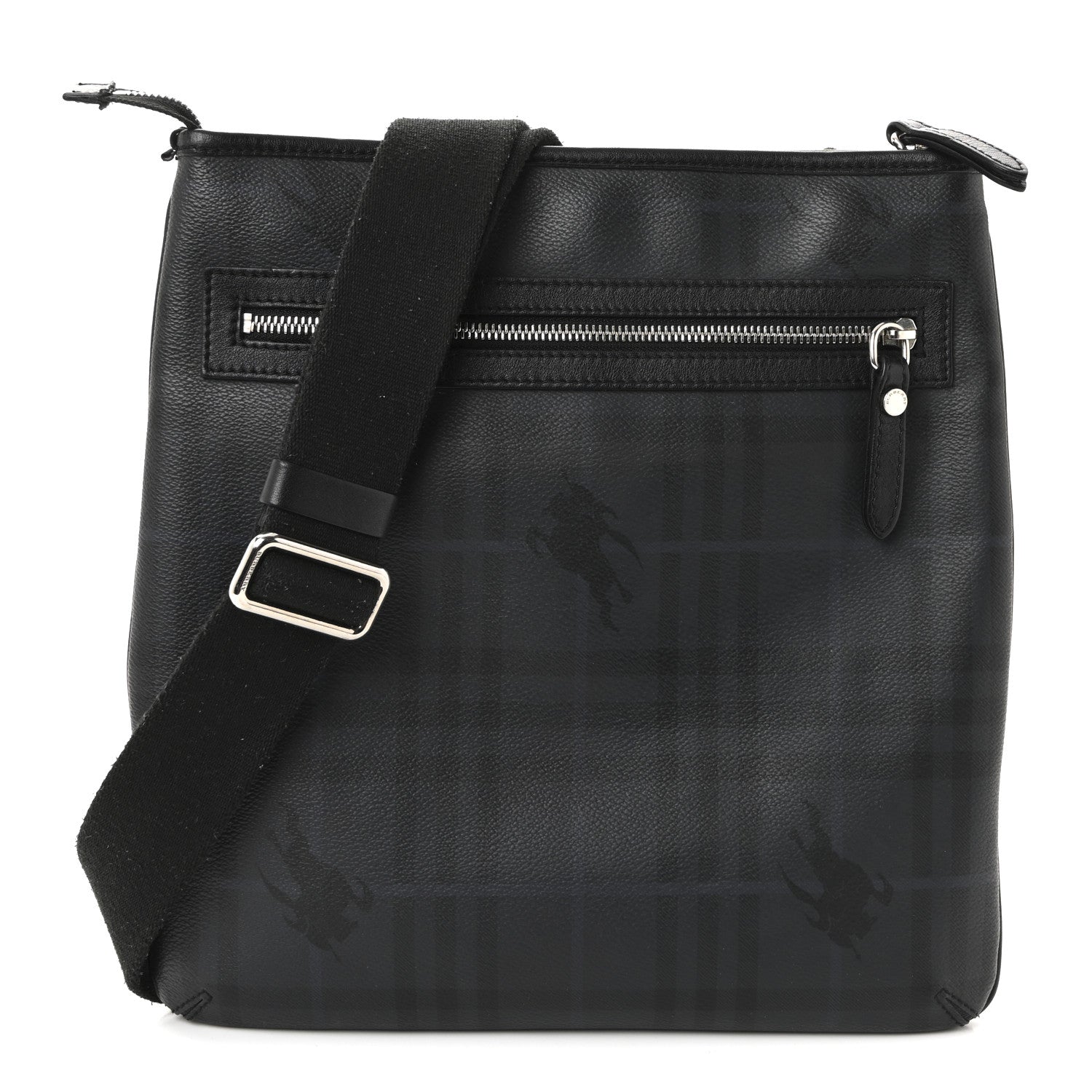 Haymarket Check Crossbody Messenger Bag Black