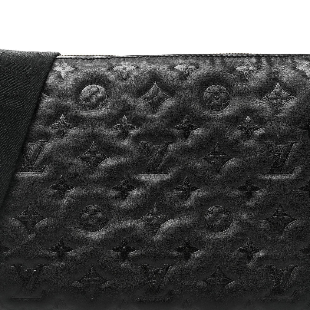 Lambskin Embossed Monogram Coussin PM Black