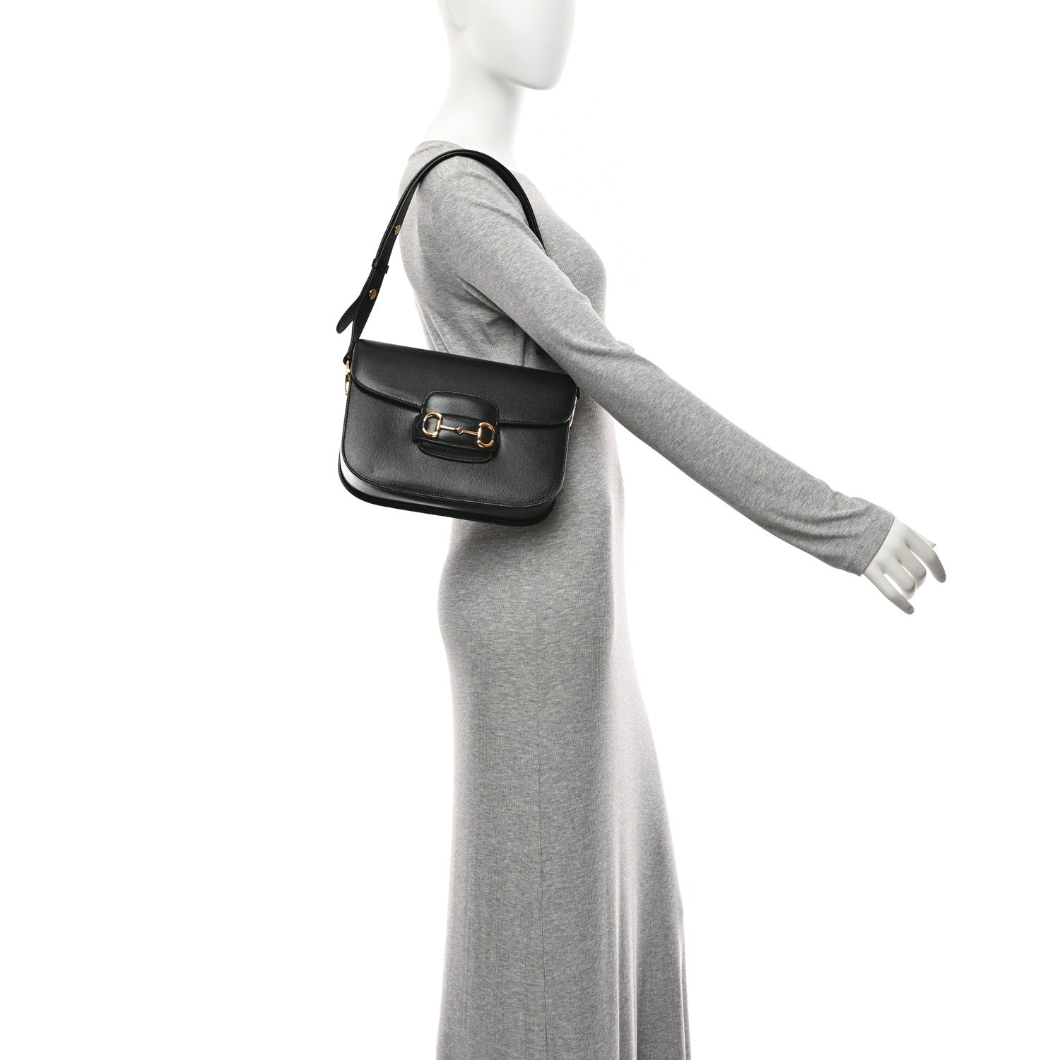 Azalea Calfskin Horsebit 1955 Shoulder Bag Black