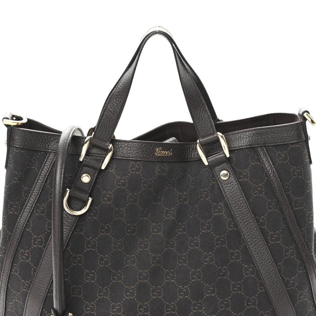 Monogram Medium Abbey Convertible Tote Dark Brown