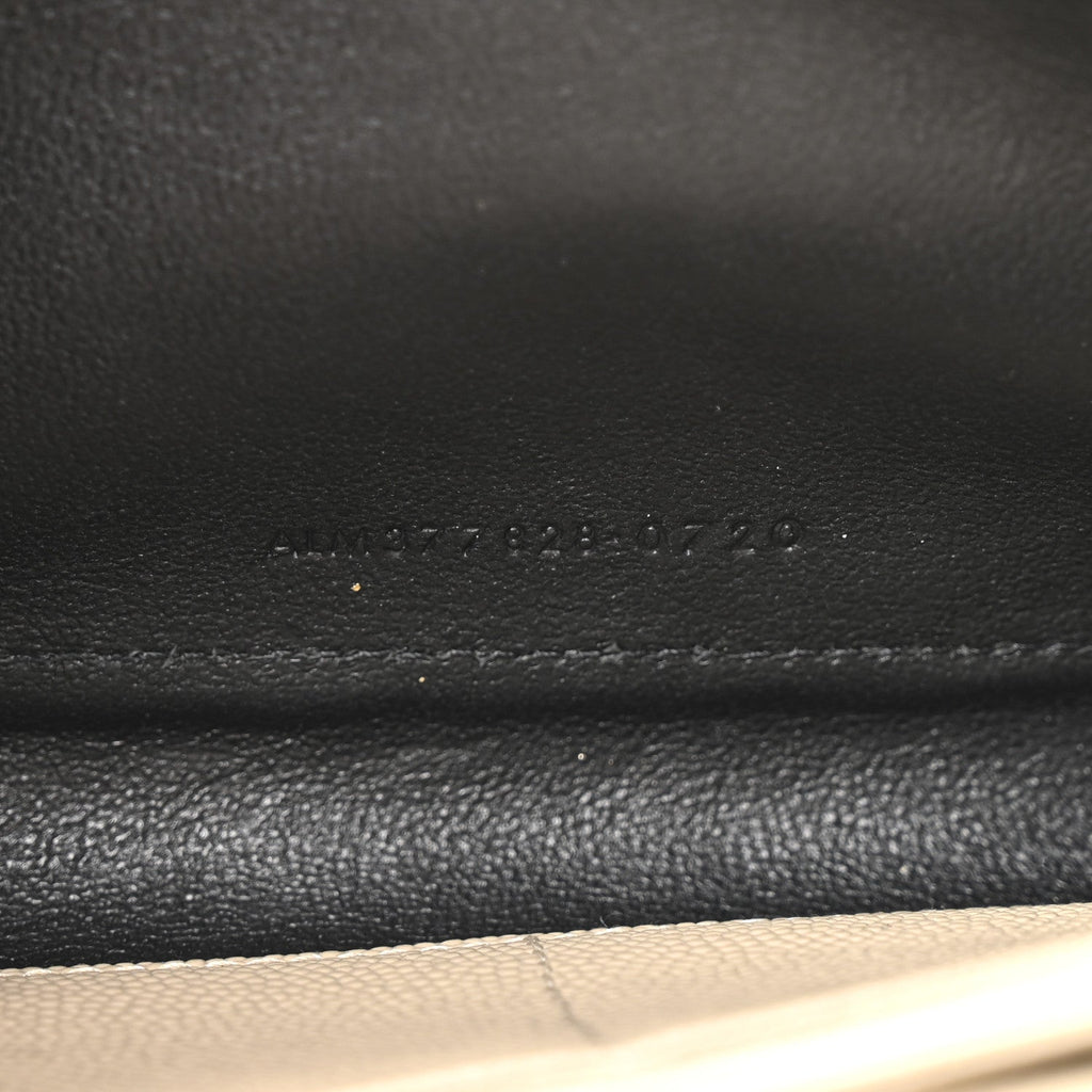 Grain De Poudre Matelasse Chevron Monogram Chain Wallet Dark Beige