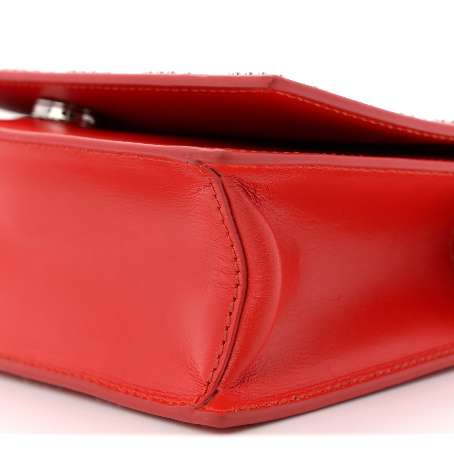 Calfskin Arabesque Studded Franca Crossbody Piment