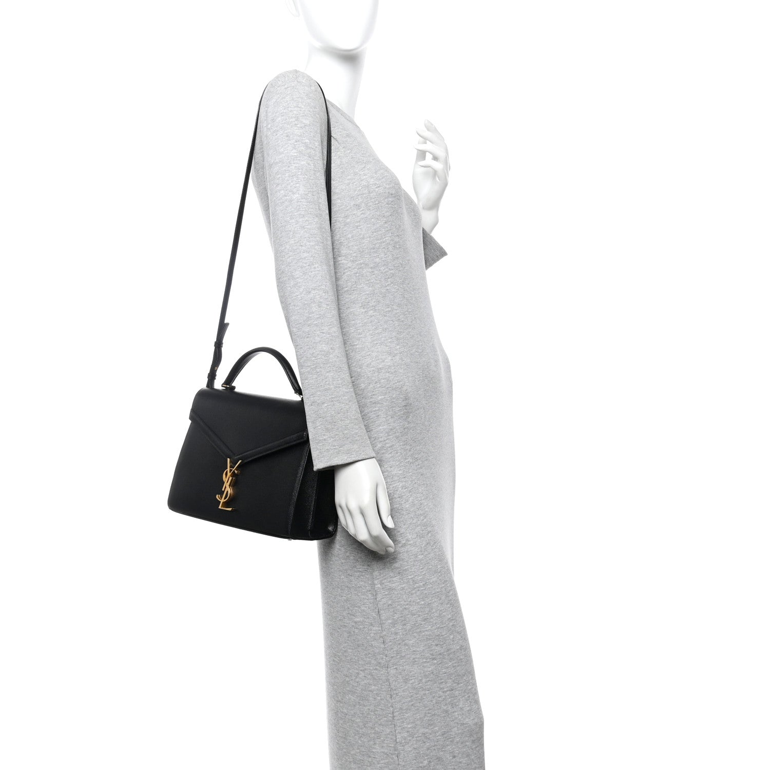 Grain de Poudre Medium Classic Monogram Cassandra Top Handle Black Rouge Legion
