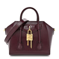 Box Calfskin Mini Lock Antigona Oxblood Red