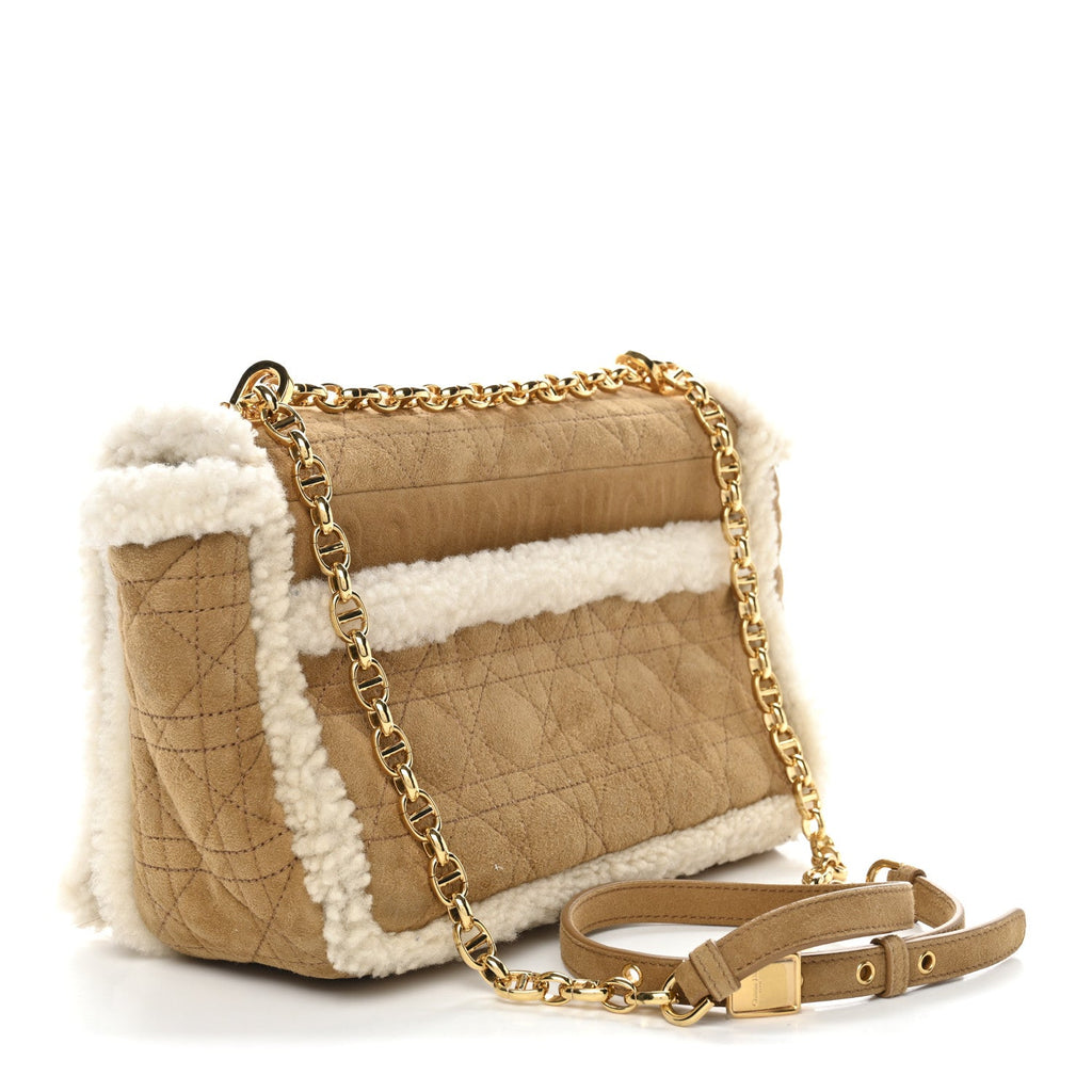Shearling Cannage Large Caro Bag Camel