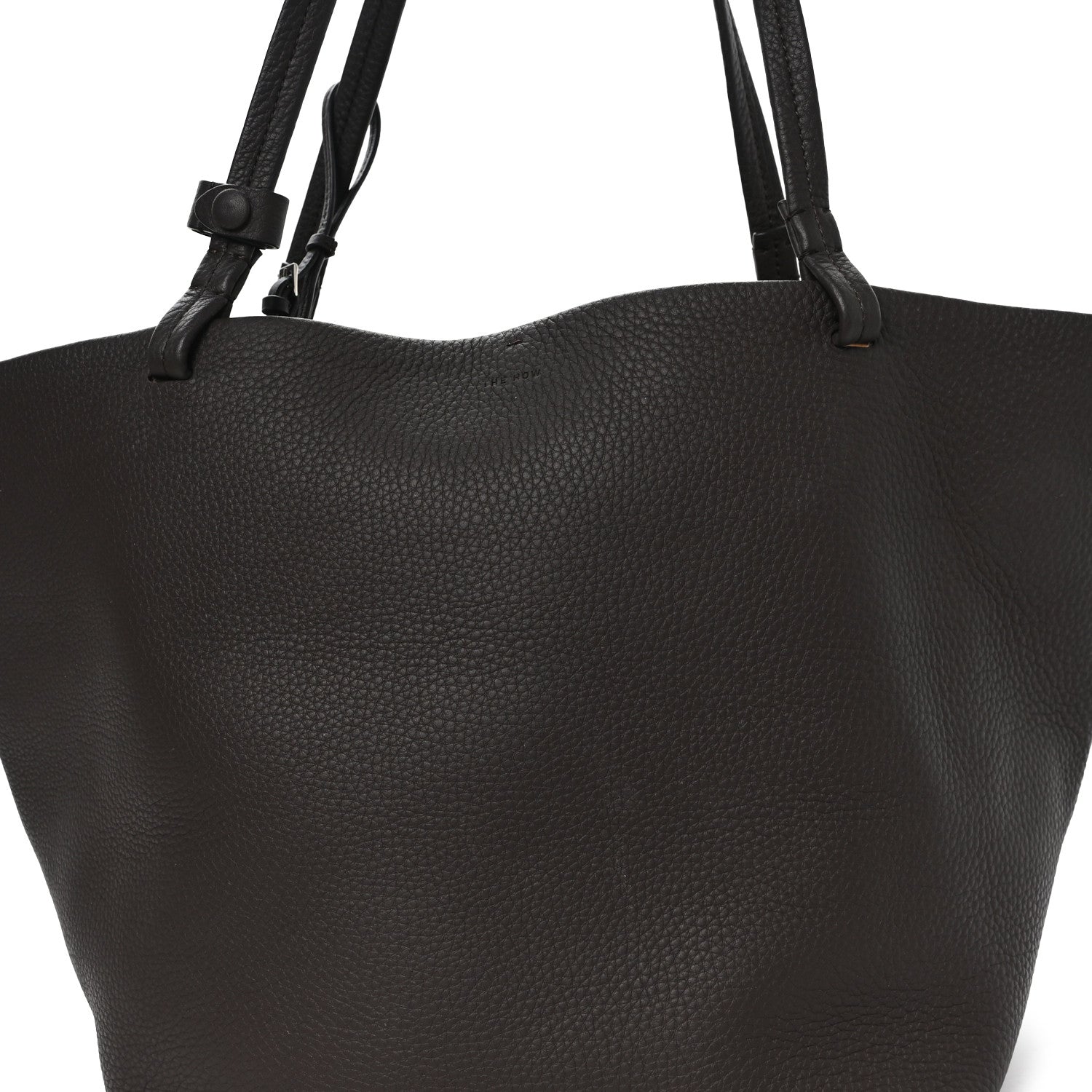 Grained Calfskin Park Tote Three Deep Brown