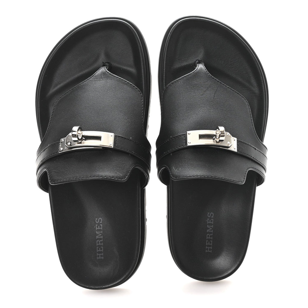 Calfskin Womens Empire Sandals 36 Black