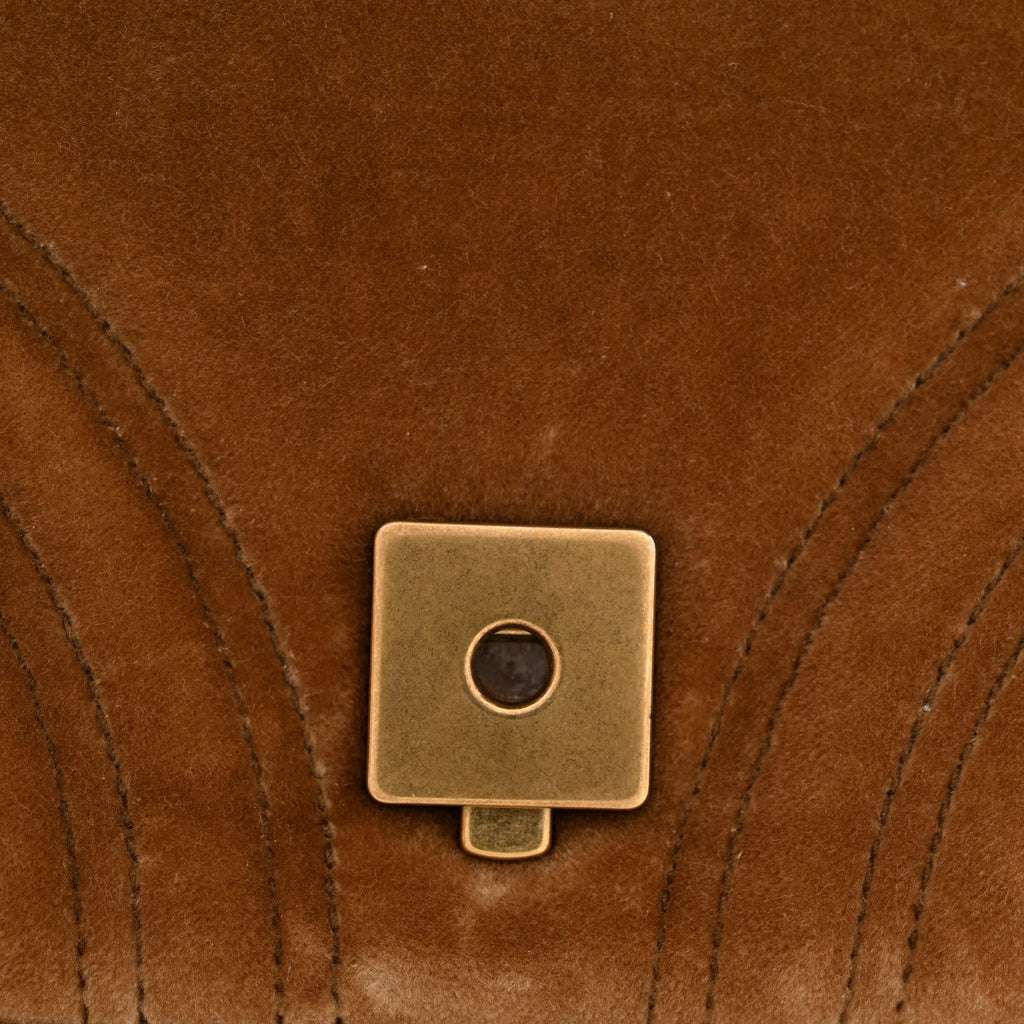 Velvet Matelasse Mini GG Marmont Shoulder Bag Taupe