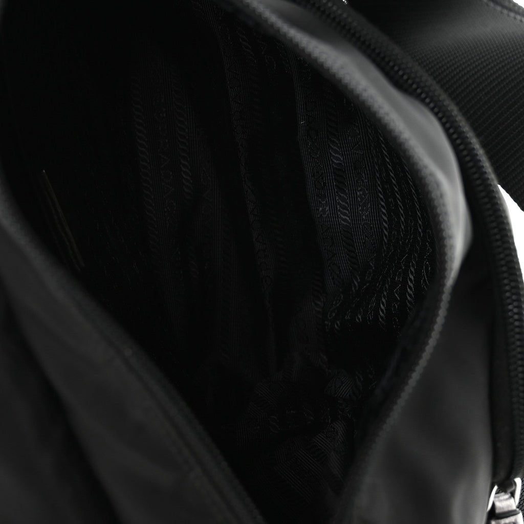 Nylon New Vela Studded Messenger Bag Black