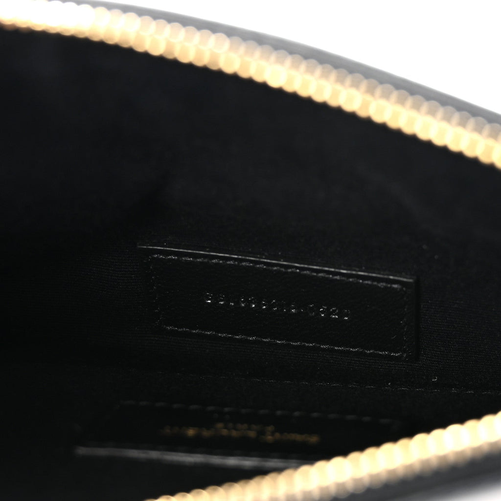 Smooth Calfskin Monogram Zip Bill Pouch Black