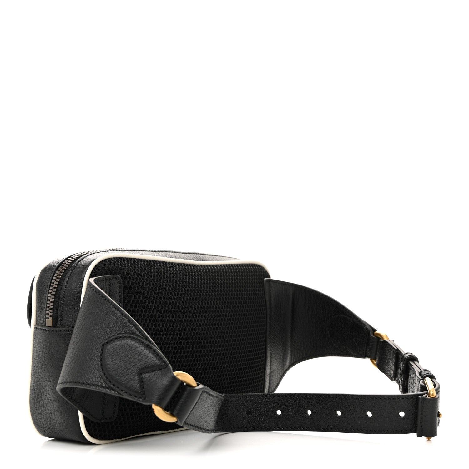 X ADIDAS Textured Dollar Calfskin Belt Bag Black