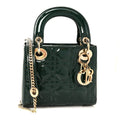 Patent Cannage Mini Lady Dior Pine Green