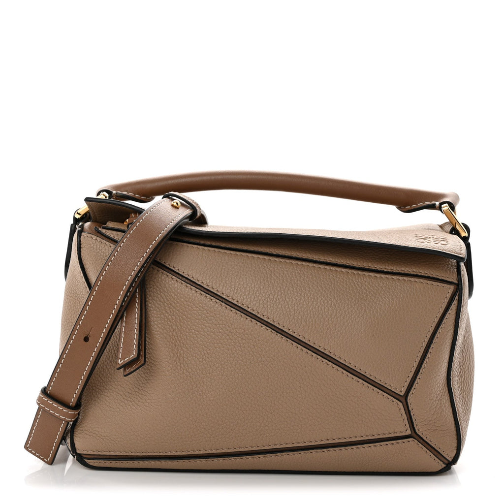 Grained Calfskin Small Puzzle Bag Sand Mink
