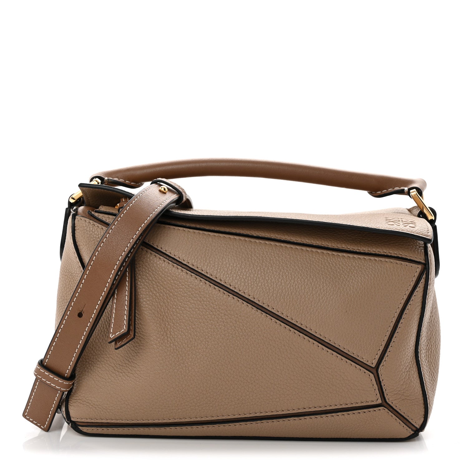 Grained Calfskin Small Puzzle Bag Sand Mink