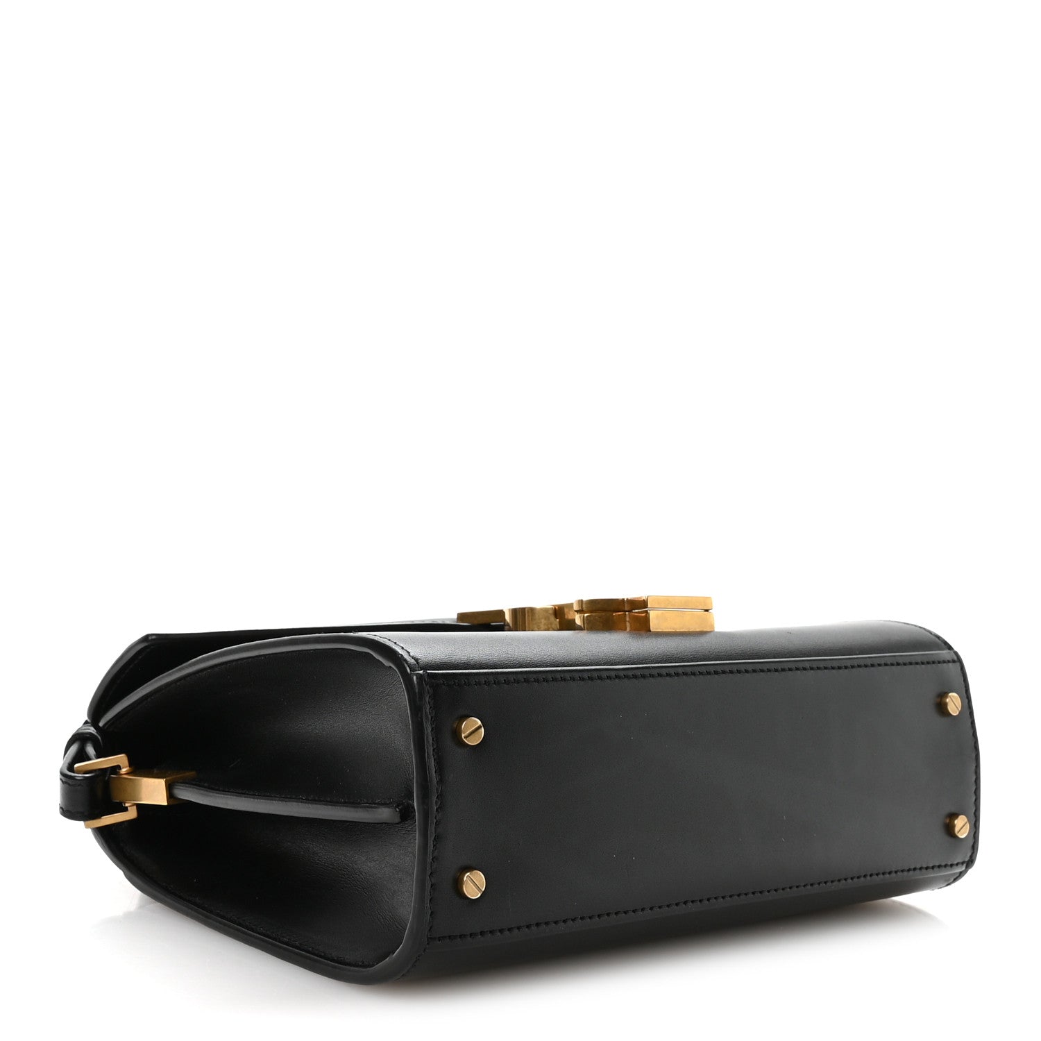 Calfskin Mini Classic Monogram Cassandra Top Handle Black