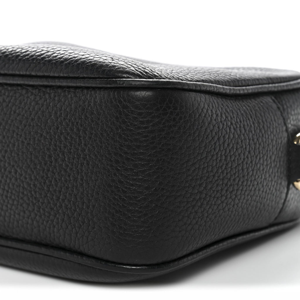 Pebbled Calfskin Small Soho Disco Bag Black