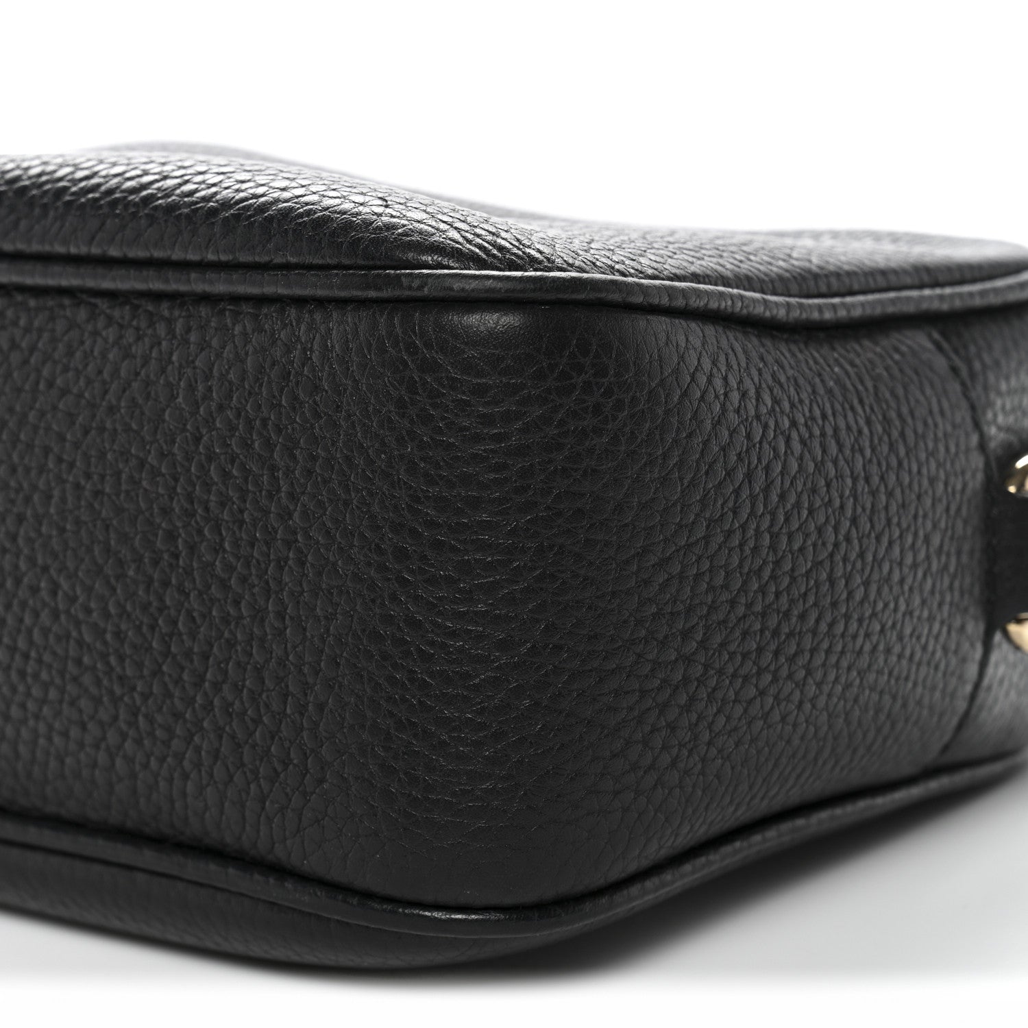 Pebbled Calfskin Small Soho Disco Bag Black