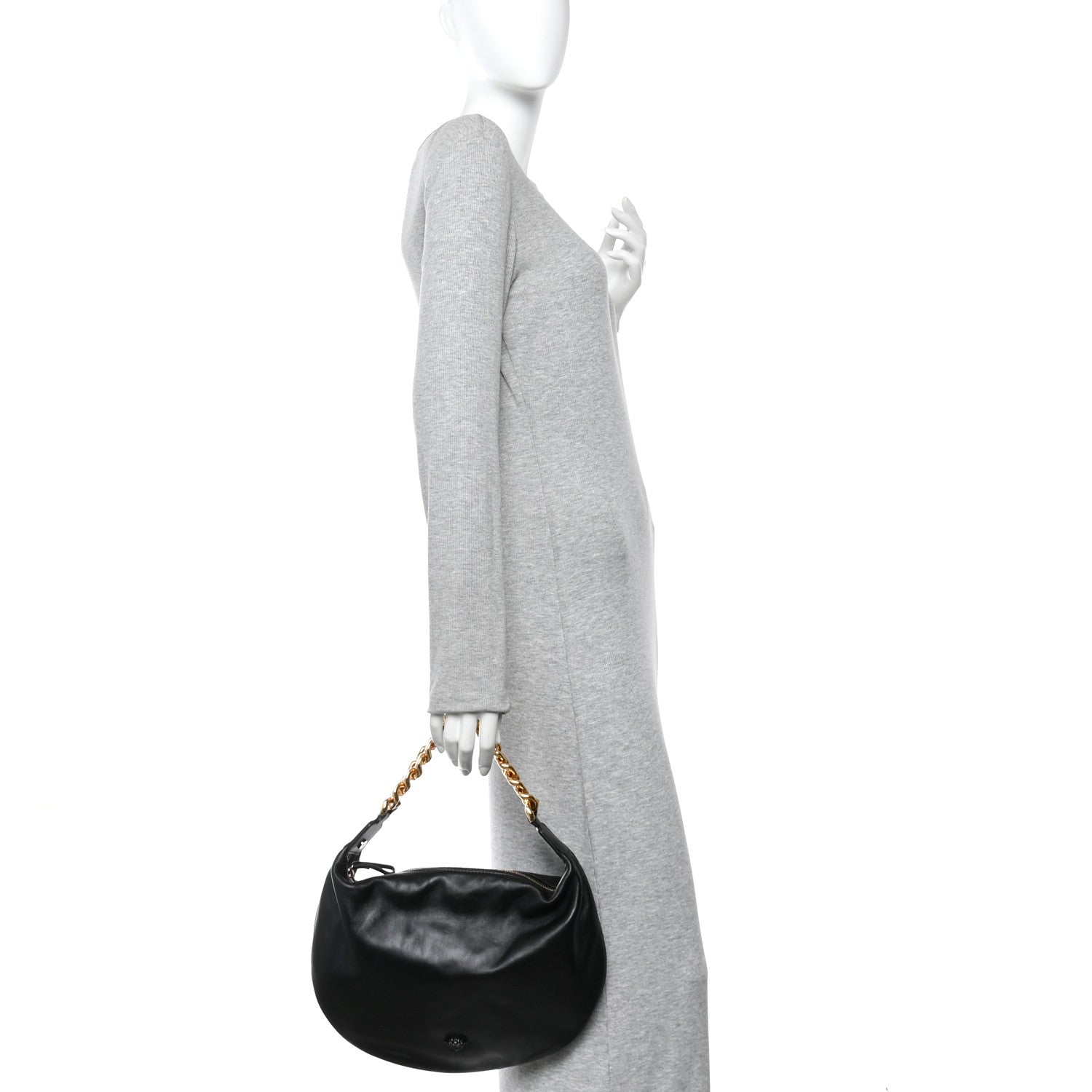 Calfskin La Medusa Chain Hobo Black
