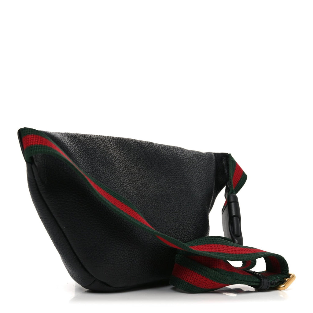 Grained Calfskin Small Logo Belt Bag Black
