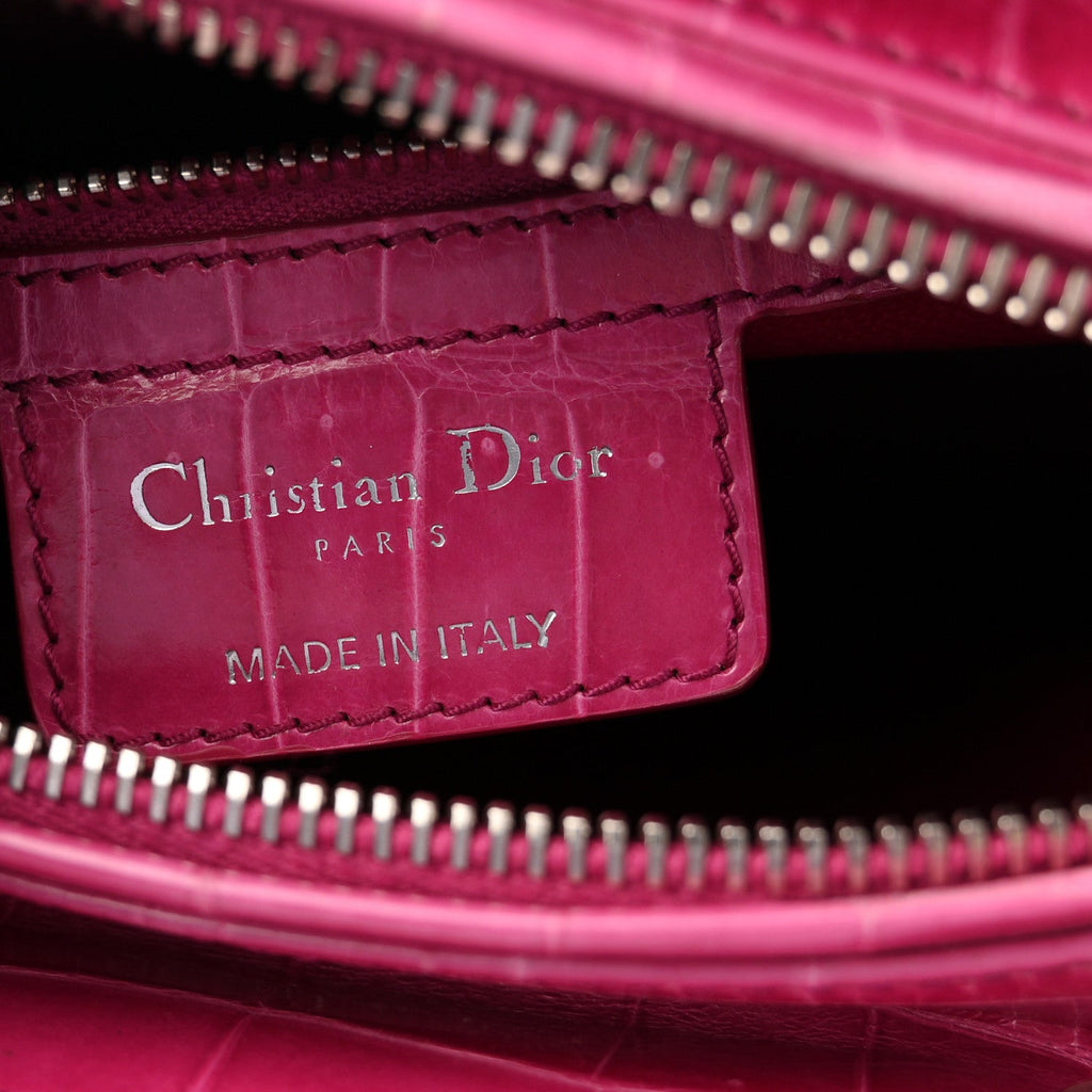 Alligator Medium Lady Dior Pink