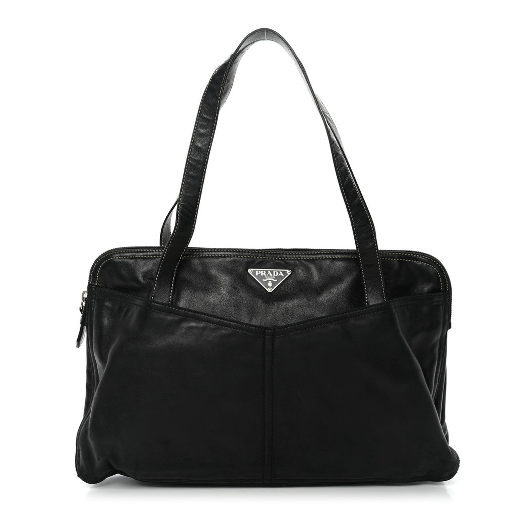 Nappa Pocket Satchel Black