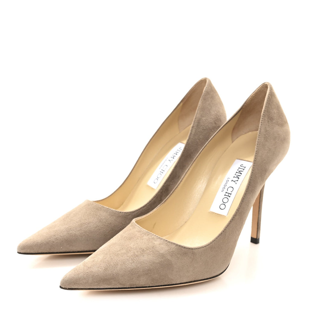 Suede Pointy Toe Romy Pumps 35.5 Stone