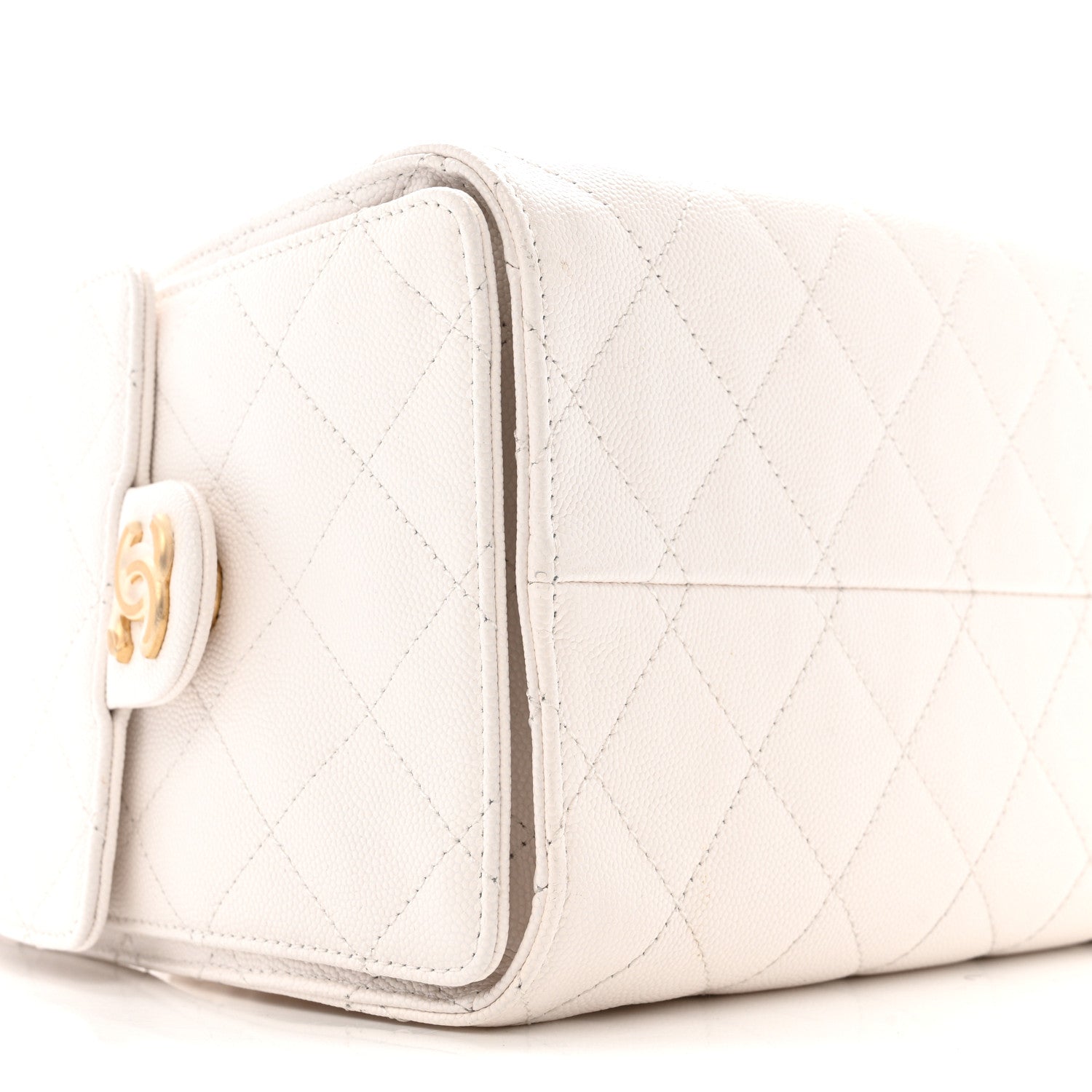 Caviar Quilted Small Chanel 25 Handbag White