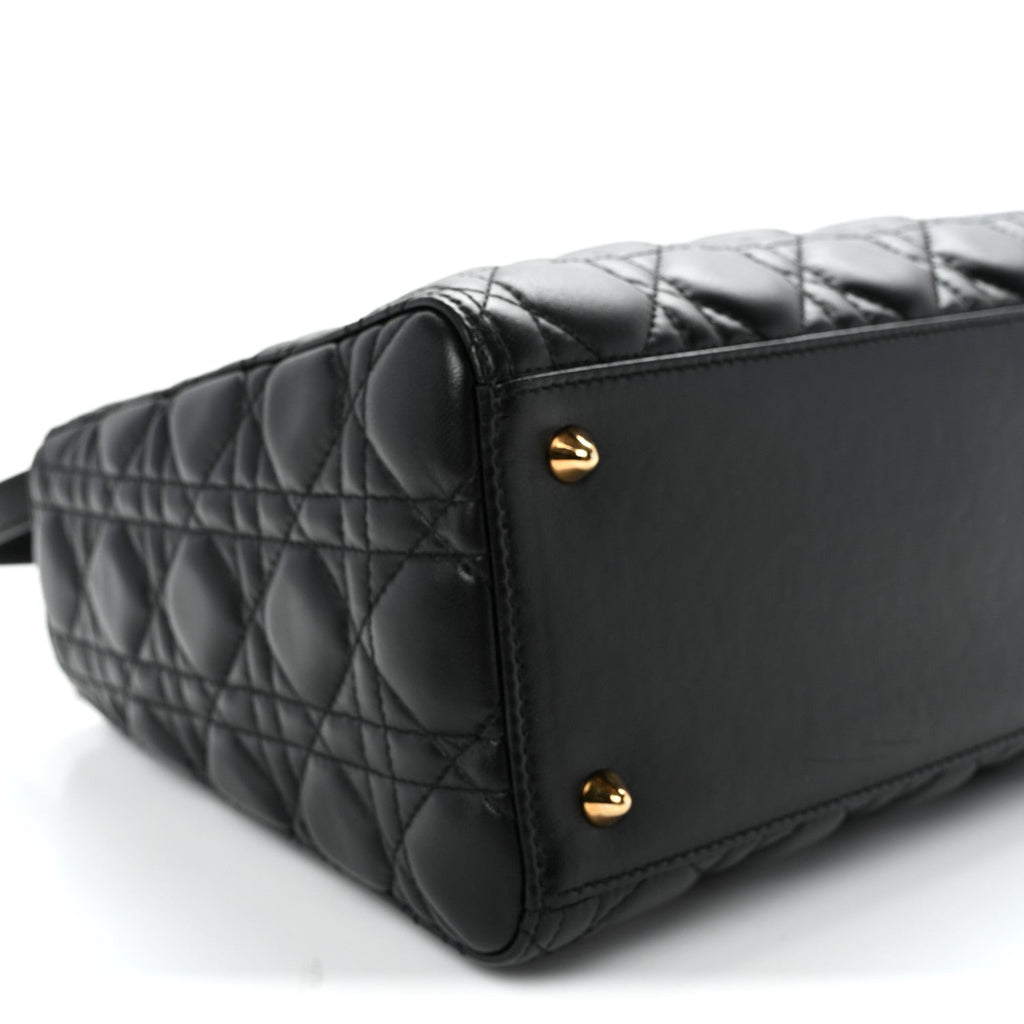 Lambskin Cannage Medium Lady Dior Black