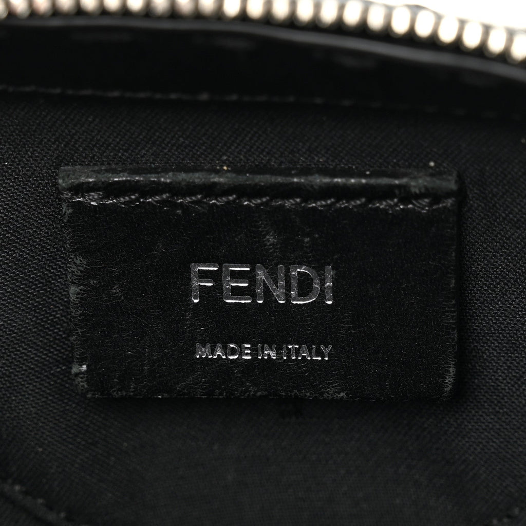 Recycled Fabric Jacquard Vitello Astro FF 1974 Mini Suitcase Bag Asfalto Black