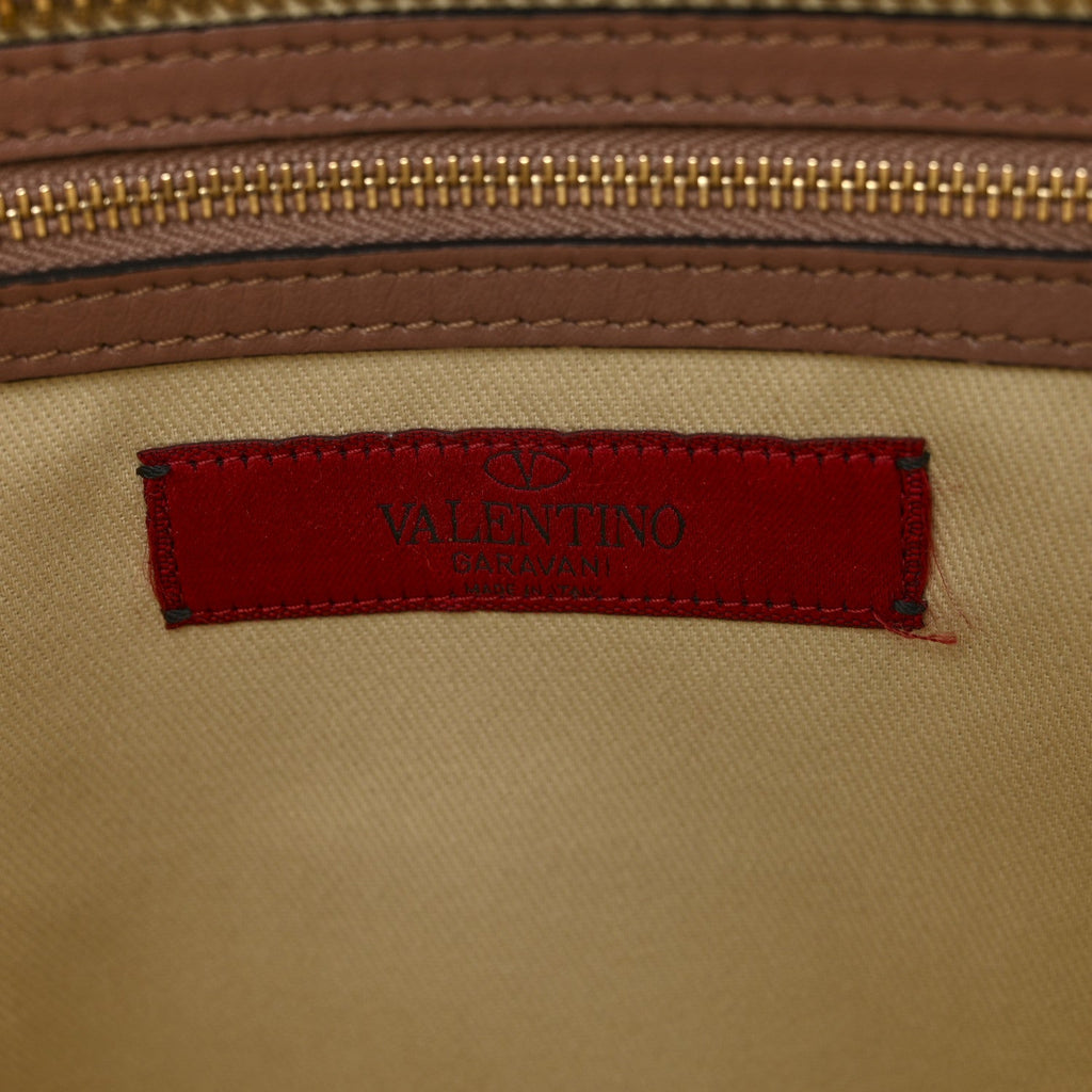 Vitello Small Rockstud Double Handle Tote Antique Rose