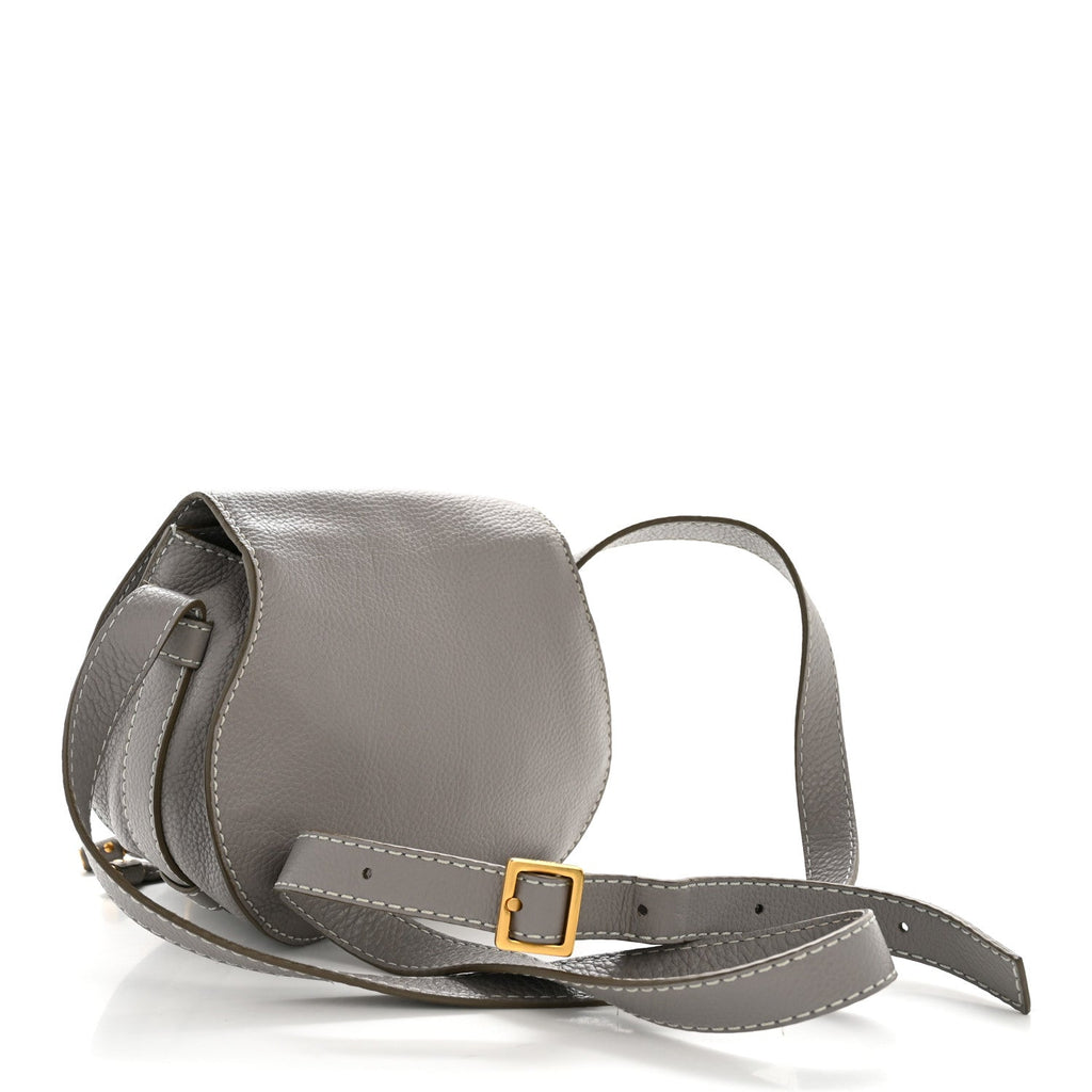 Calfskin Mini Marcie Round Crossbody Bag Cashmere Grey