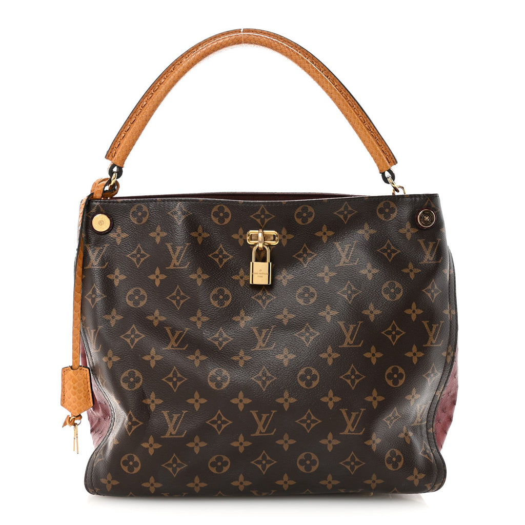 Monogram Python Ostrich Gaia Bordeaux