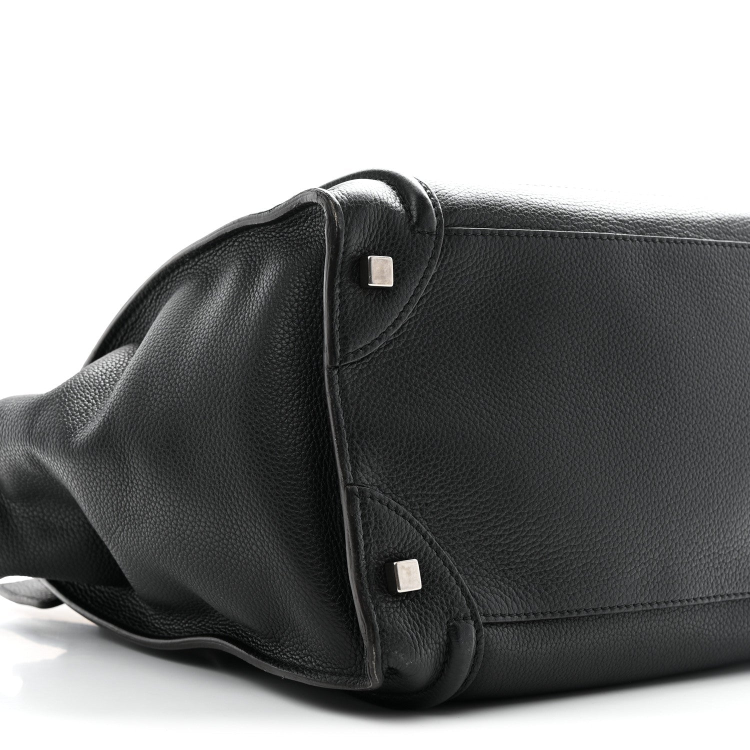 Drummed Calfskin Mini Luggage Black