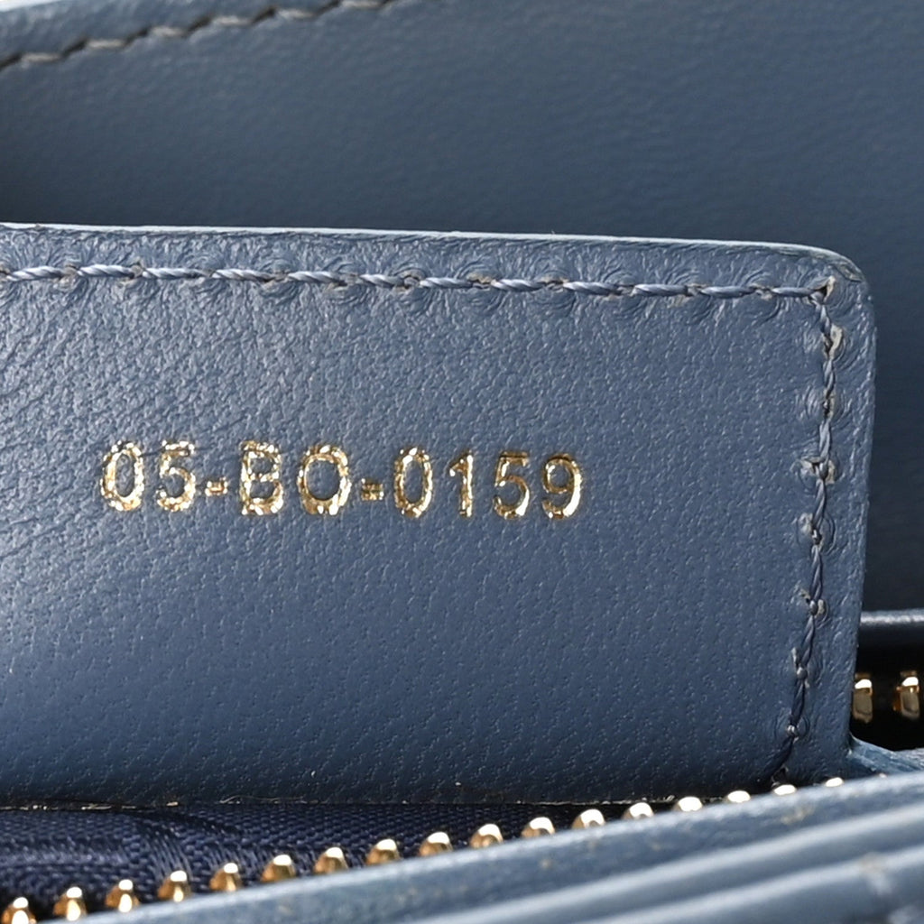 Lambskin Cannage Medium Lady Dior Denim Blue