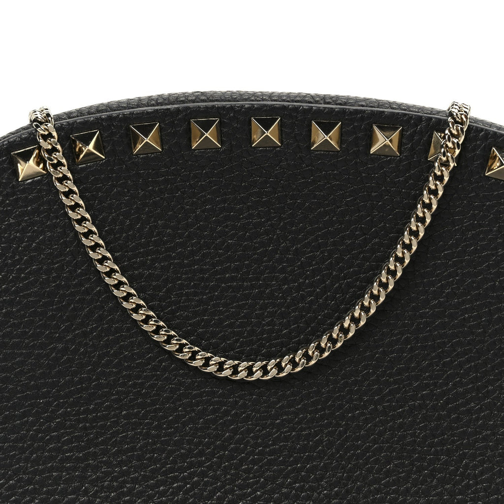 Calfskin Rockstud Mini Crossbody Bag Black