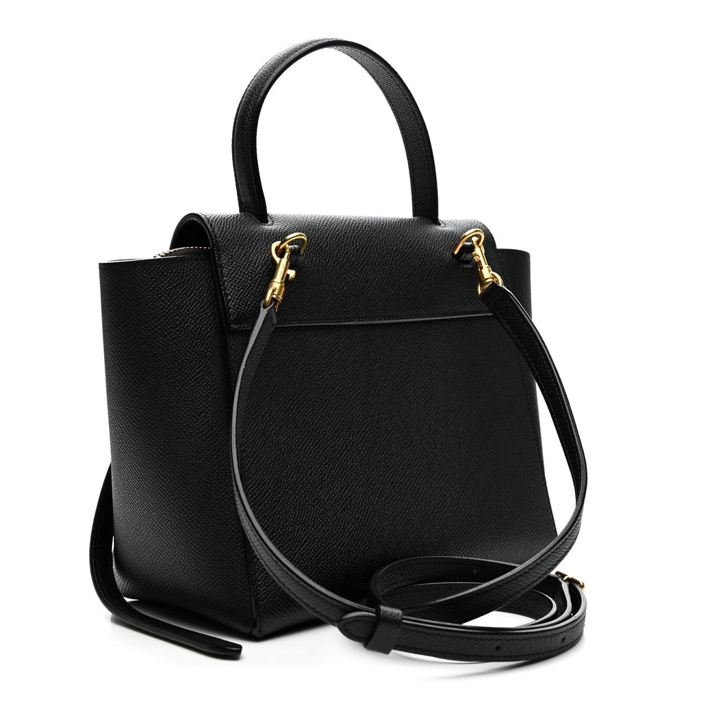 Grained Calfskin Nano Belt Bag Black