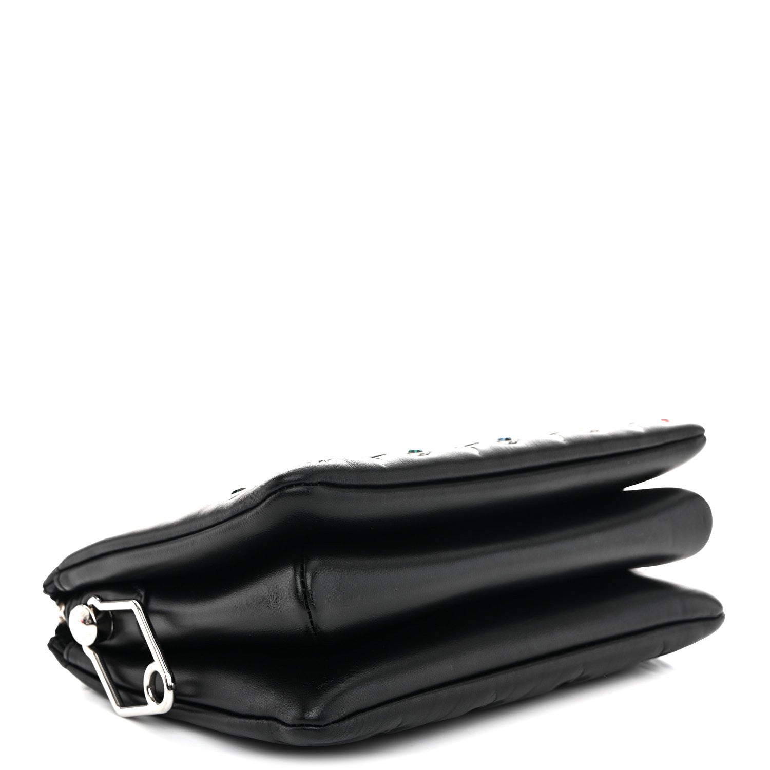 Lambskin Monogram Crystal Embossed Embellished Coussin BB Black